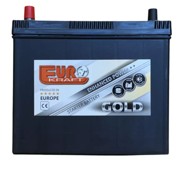 Eurokraft Gold Asia 12V 45Ah 380A Bal+ Akkumulátor (vékony sarus)