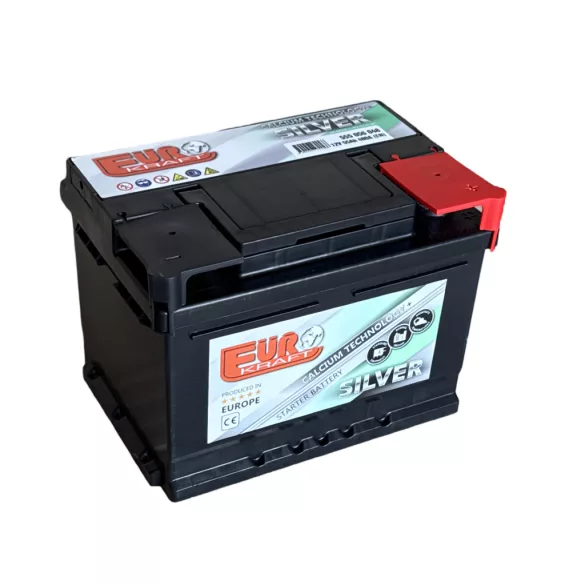 Eurokraft Silver 12V 55Ah 480A Jobb+ autó akkumulátor
