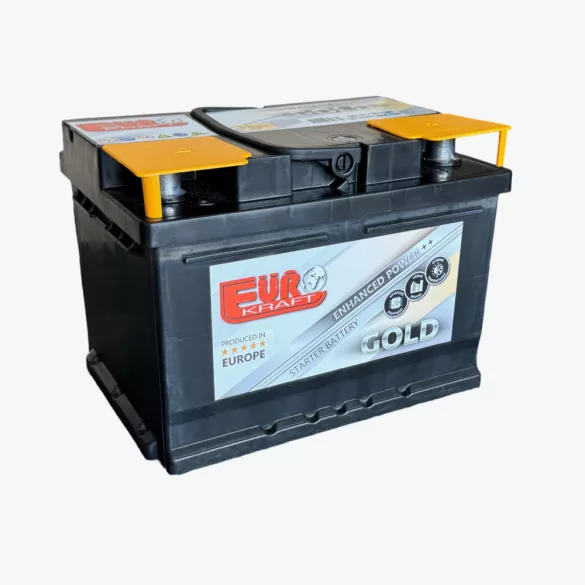 Eurokraft Gold 12V 63Ah 560A Jobb+ Autó Akkumulátor