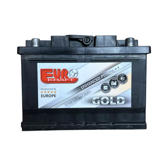 Eurokraft Gold 12V 63Ah 560A Jobb+ Autó Akkumulátor