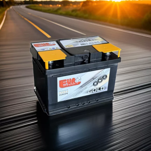 Eurokraft Gold 12V 63Ah 560A Jobb+ Autó Akkumulátor