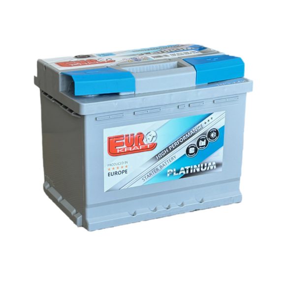 Eurokraft Platinum 12V 66Ah 660A Jobb+ Autó Akkumulátor