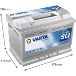 Varta Dynamic SLI 12V 74Ah 680A Jobb+ autó akkumulátor (574012068K262)