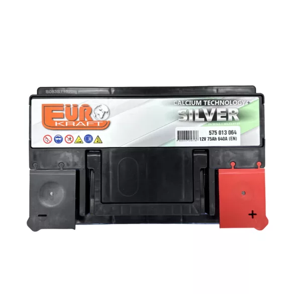 Eurokraft Silver 12V 75Ah 640A Jobb+ autó akkumulátor