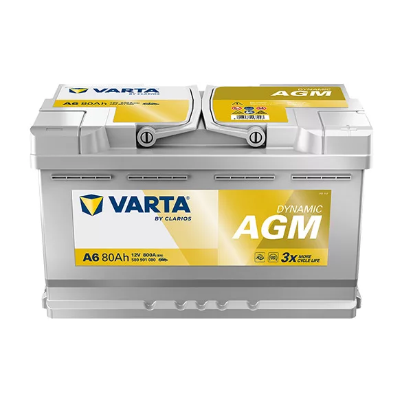 Varta Dynamic AGM 12V 80Ah 800A Jobb+ Autó akkumulátor (A6)