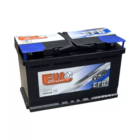 Eurokraft Start-Stop EFB 12V 80Ah 800A Jobb+ Autó Akkumulátor