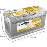 Varta Dynamic AGM 12V 95Ah 850A Jobb+ Autó akkumulátor (A5)