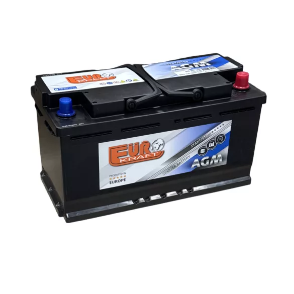Eurokraft AGM Start-Stop 12V 95Ah 880A Jobb+ Autó Akkumulátor