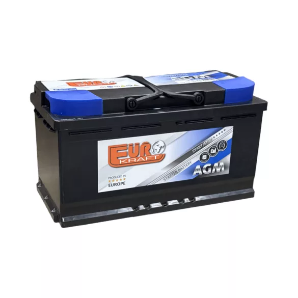 Eurokraft AGM Start-Stop 12V 95Ah 880A Jobb+ Autó Akkumulátor