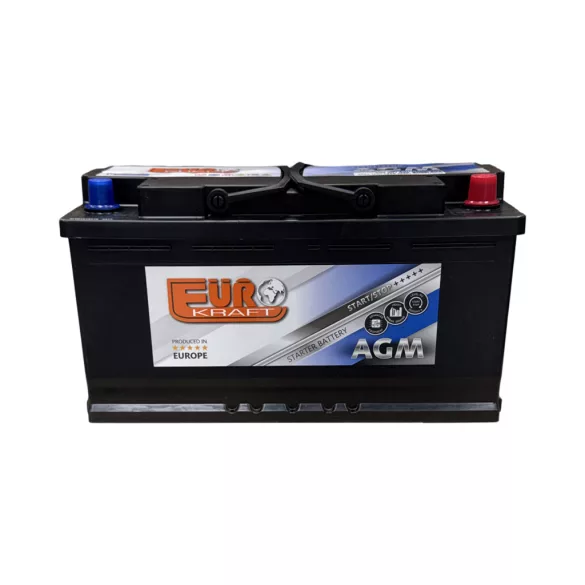 Eurokraft AGM Start-Stop 12V 95Ah 880A Jobb+ Autó Akkumulátor
