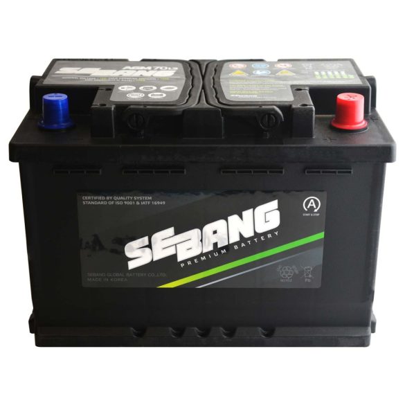 Sebang AGM Start Stop 12V 70Ah 760A Jobb+ Akkumulátor