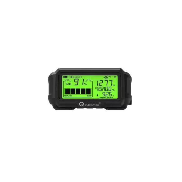 Battery Monitor 12V-os akkumulátor állapot- és töltés teszter, napelemes LED-es kijelző egységgel
