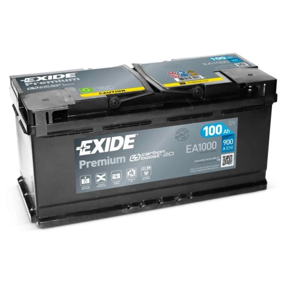Exide Premium 12V 100Ah 900A jobb+ autó akkumulátor (EA1000)