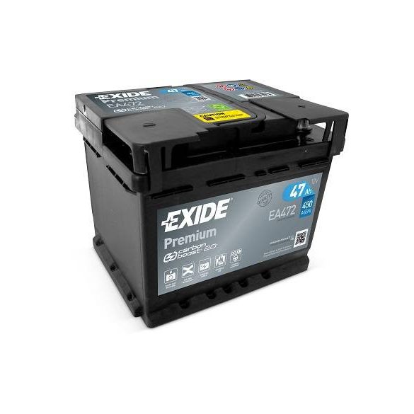 Exide Premium 12V 47Ah 450A jobb+ autó akkumulátor (EA472)