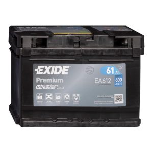 Exide Premium 12V 61Ah 600A jobb+ autó akkumulátor (EA612)