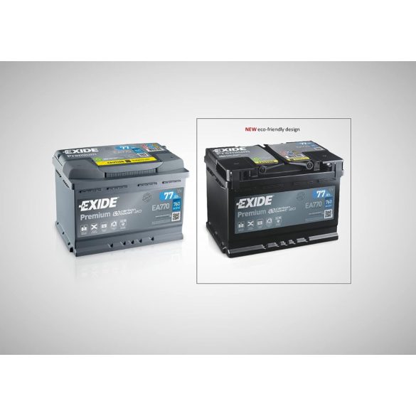 Exide Premium 12V 77Ah 760A Jobb+ autó akkumulátor (EA770)
