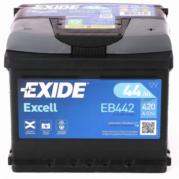 Exide Excell 12V 44Ah 420A Jobb+ Akkumulátor (EB442)