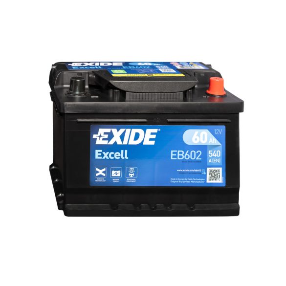 Exide Excell 12V 60Ah 540A Jobb+ Akkumulátor