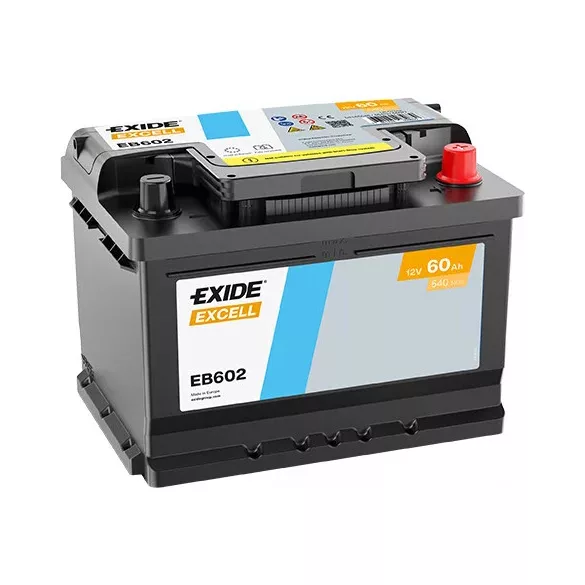 Exide Excell 12V 60Ah 540A Jobb+ Akkumulátor (EB602)