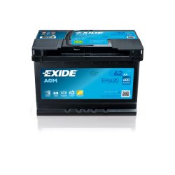   Exide Start-Stop AGM 12V 62Ah 680A jobb+  Autó Akkumulátor (EK620)