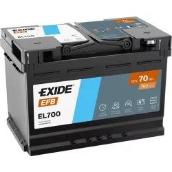   Exide Start-Stop EFB 12V 70Ah 760A jobb+ Autó Akkumulátor (EL700)