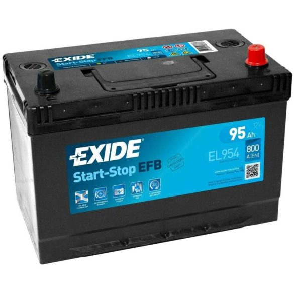 Exide Start-Stop EFB 12V 95Ah 800A jobb+ Autó Akkumulátor (EL954)