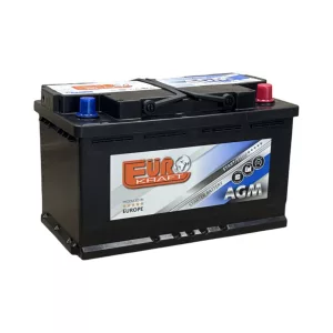 Eurokraft AGM Start-Stop 12V 80Ah 860A Jobb+ Autó Akkumulátor
