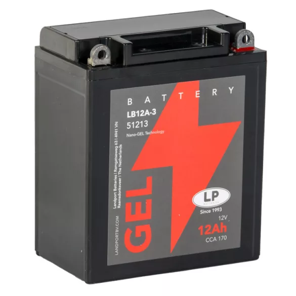 Landport GEL LB12A-3 12V 12Ah 170A Jobb+ motor akkumulátor