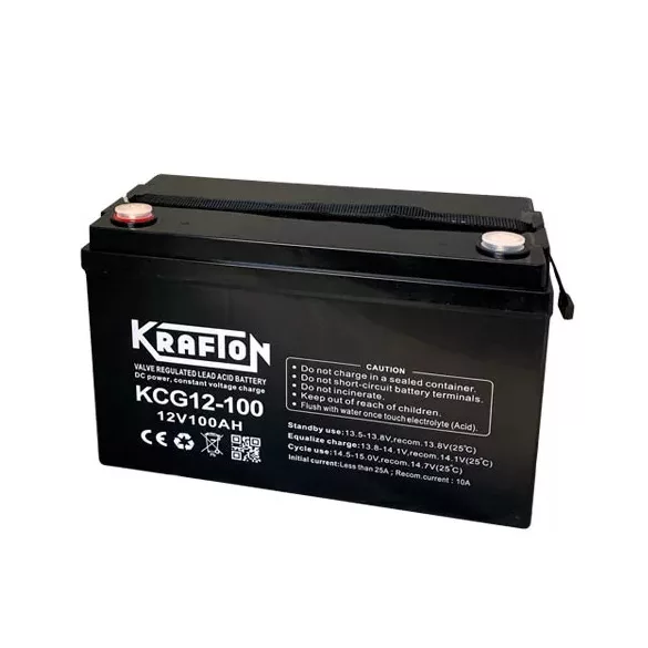 Krafton AGM - GEL 12V 100Ah zselés munka akkumulátor