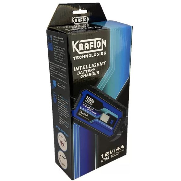 KRAFTON KR124 intelligens, automata akkumulátortöltő 6V/12V, 2A/4A (KR 124)