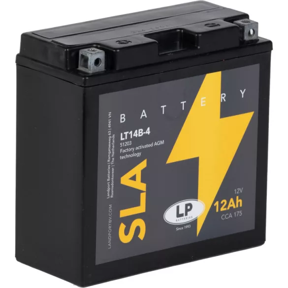 Landport SLA LT14B-4 12V 12Ah 175A Bal+ motor akkumulátor