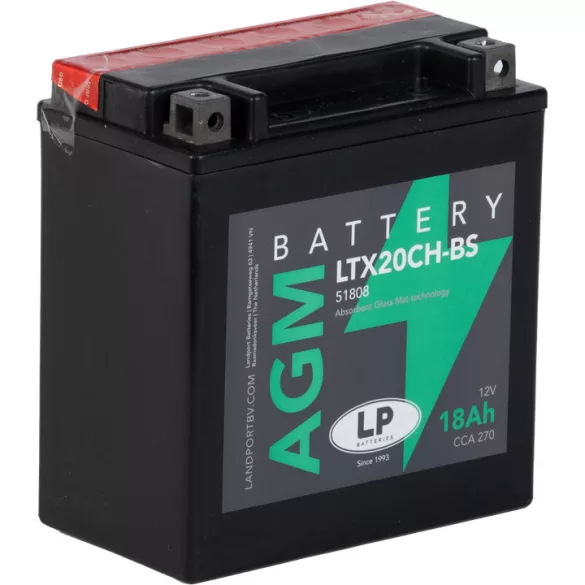 Landport AGM LTX20CH-BS 12V 18Ah 270A Bal+ motor akkumulátor (YTX16-BS)