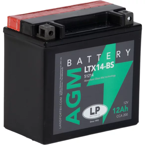 Landport AGM LTX14-BS 12V 12Ah 200A Bal+ motor akkumulátor