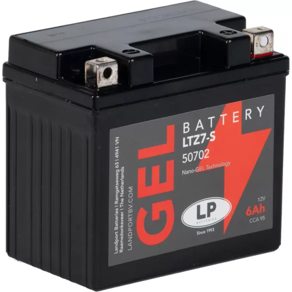 Landport GEL LTZ7S 12V 6Ah 130A Jobb+  motor akkumulátor