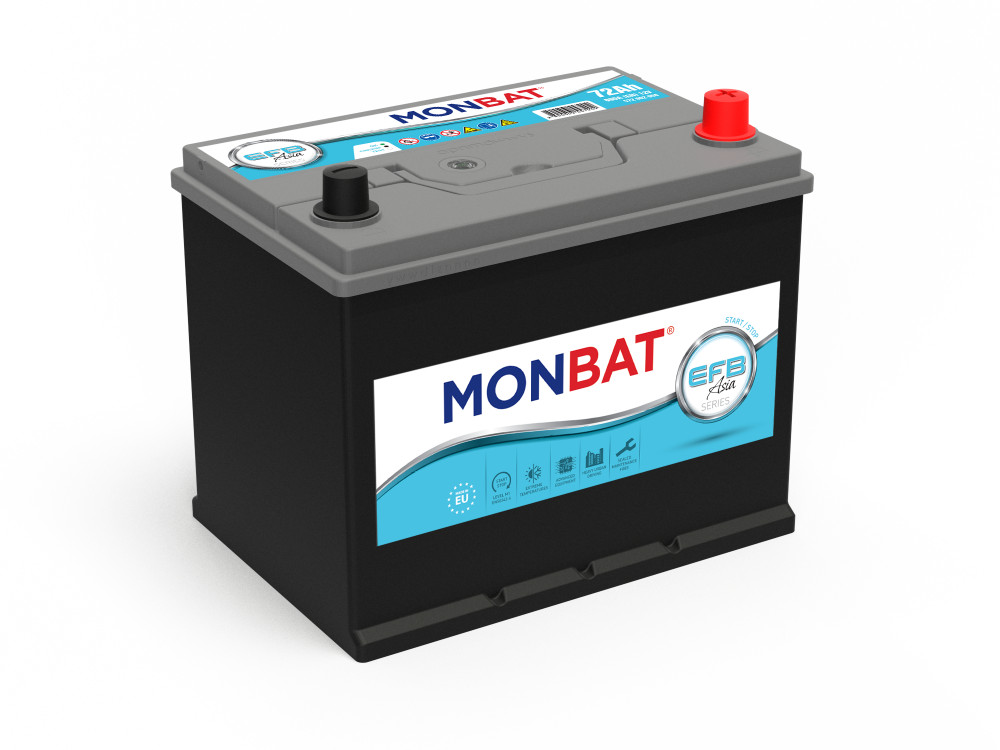 Monbat EFB Start Stop Asia 12V 72Ah 680A Jobb+ Akkumulátor (