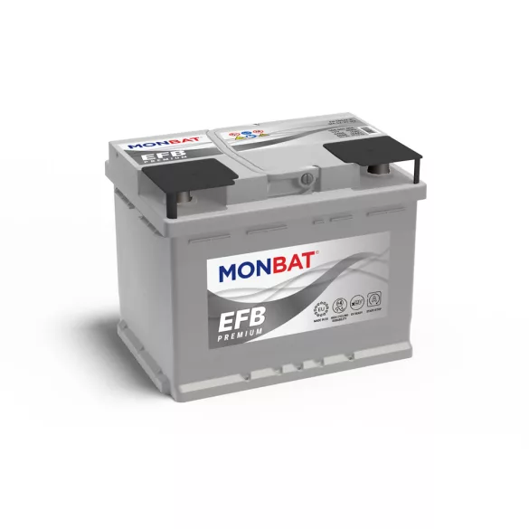 Monbat EFB Premium Start Stop 12V 60Ah 660A Jobb+ Akkumulátor