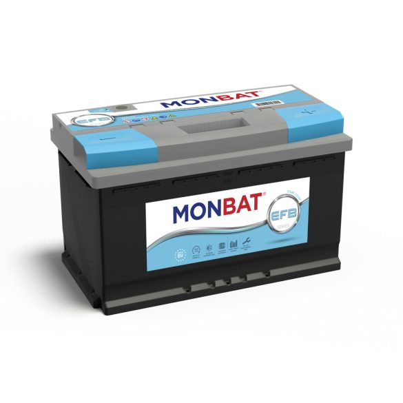 Monbat EFB Start Stop 12V 75Ah 740A Jobb+ Akkumulátor (alacsony)
