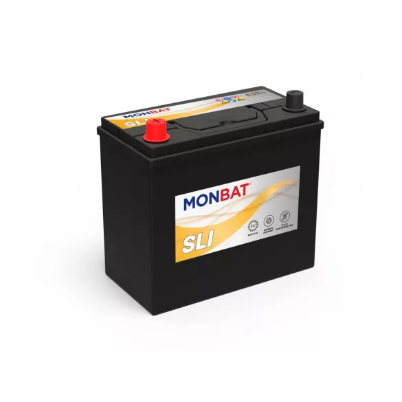 Monbat SLI JIS 12V 45Ah 350A Bal+ (vékony sarus) Akkumulátor