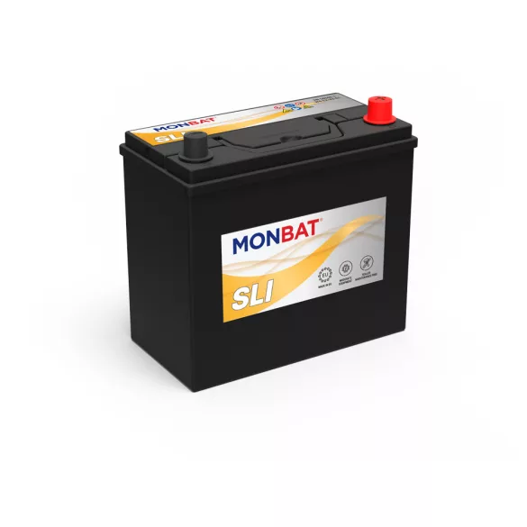 Monbat SLI JIS 12V 45Ah 350A Jobb+ (vékony sarus) Akkumulátor
