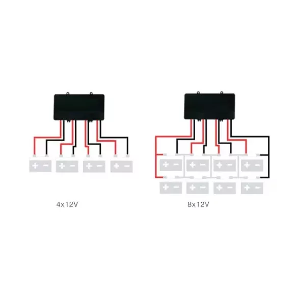 Akkumulátor szimmetrizáló 4 X (2,4V / 3,6V / 6V / 9V / 12V) / 48V - töltés kiegyenlítő